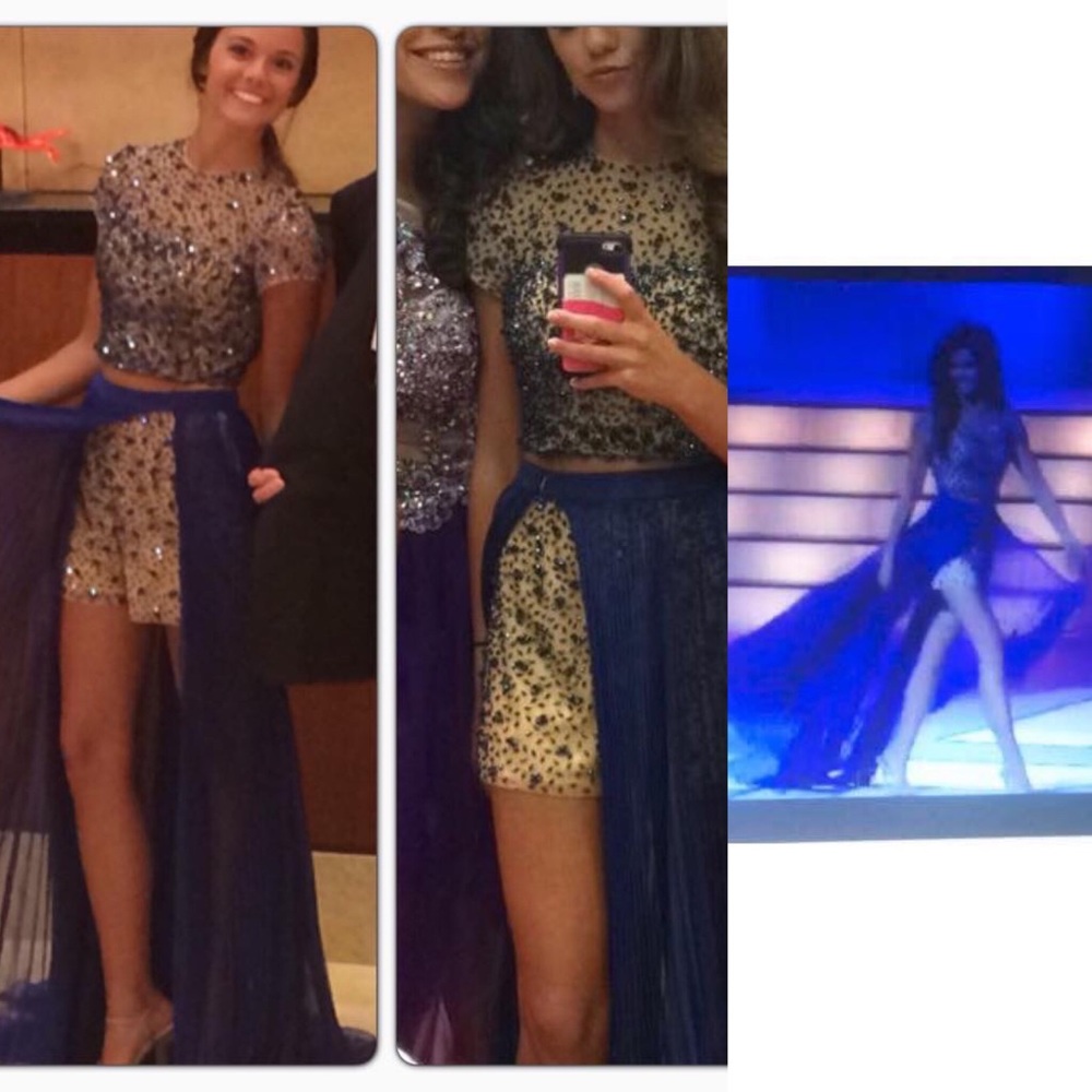 Sherri Hill 3 piece blue set.